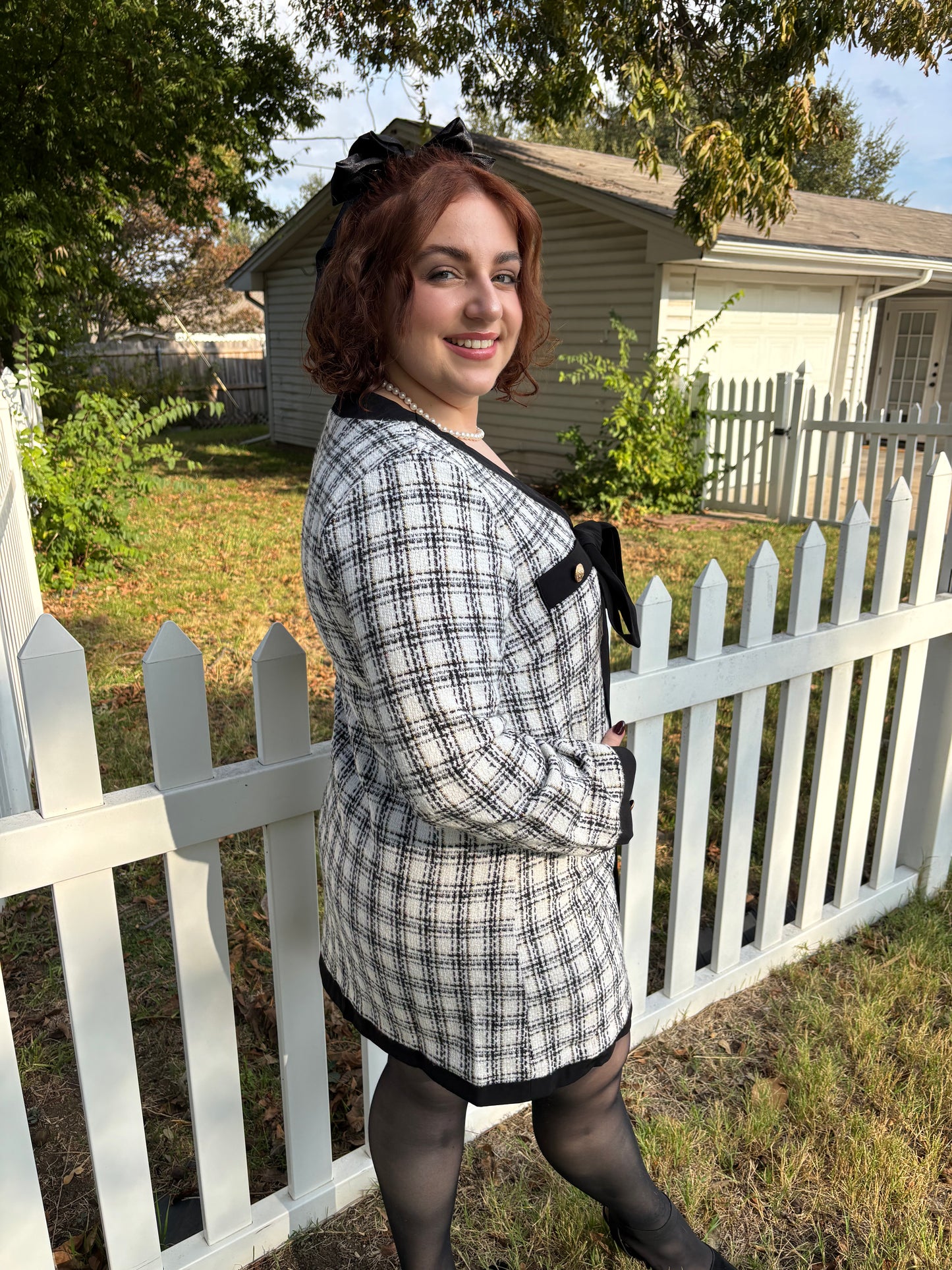 White Plaid Dress