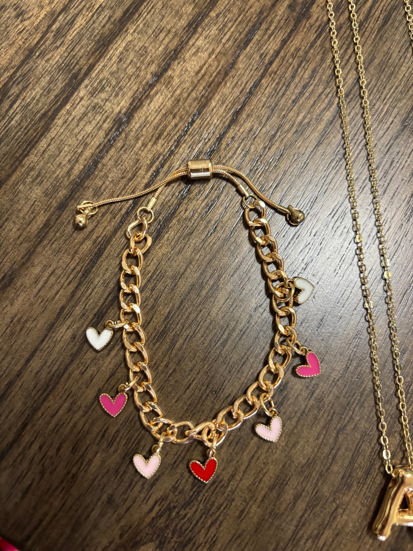 Heart charm bracelet