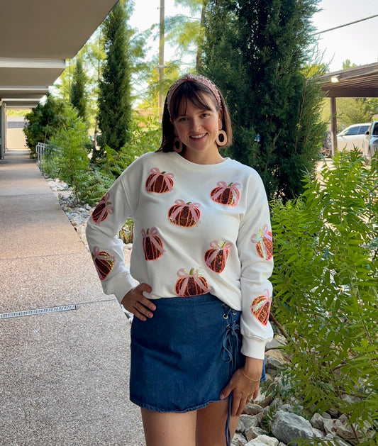 Pumpkin bow sweater