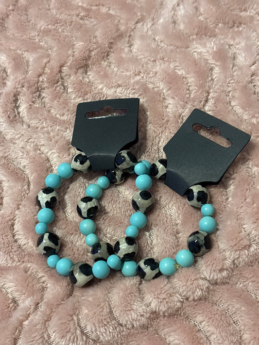 Cheetah and turquoise bracelet
