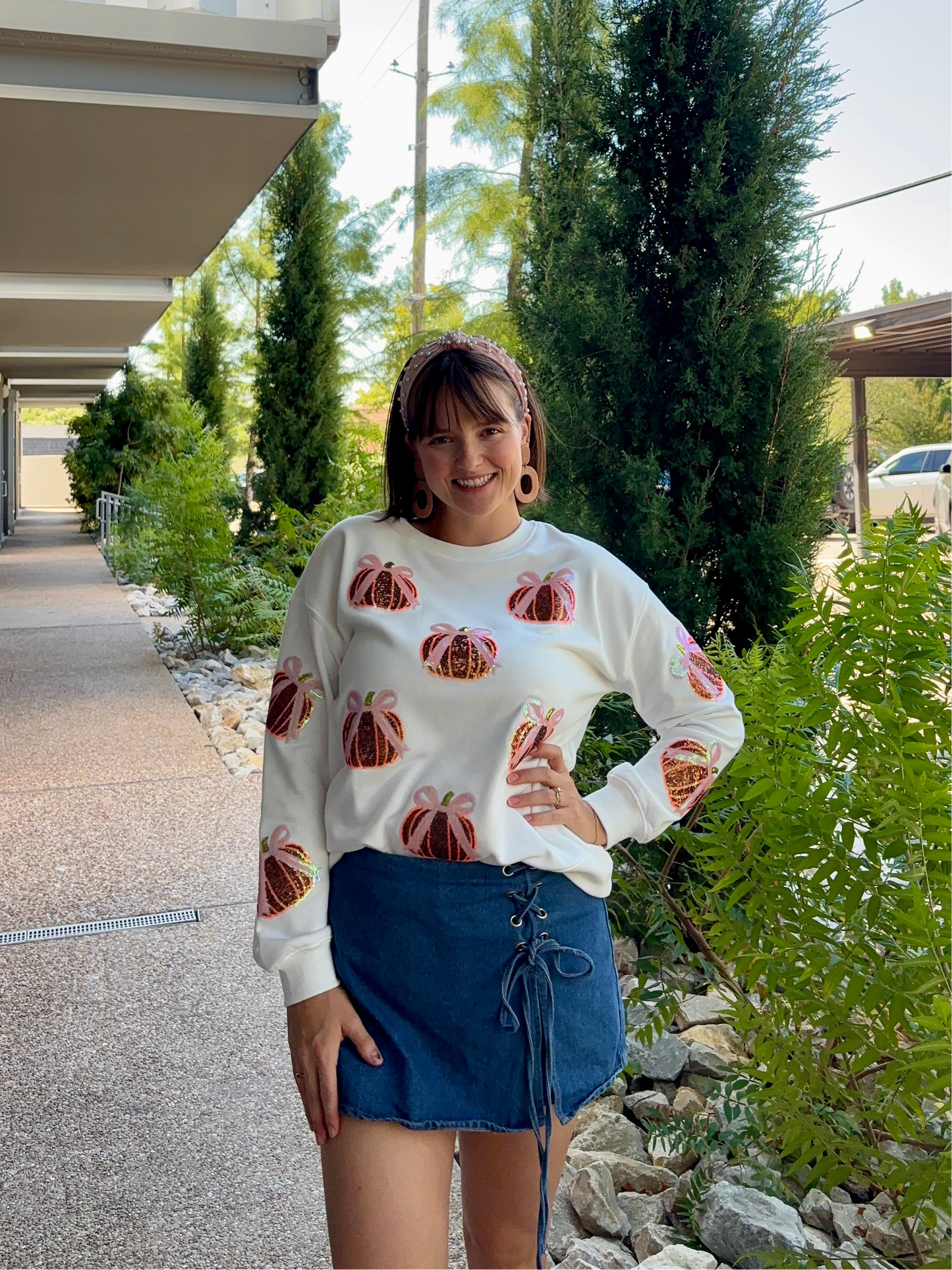 Pumpkin bow sweater