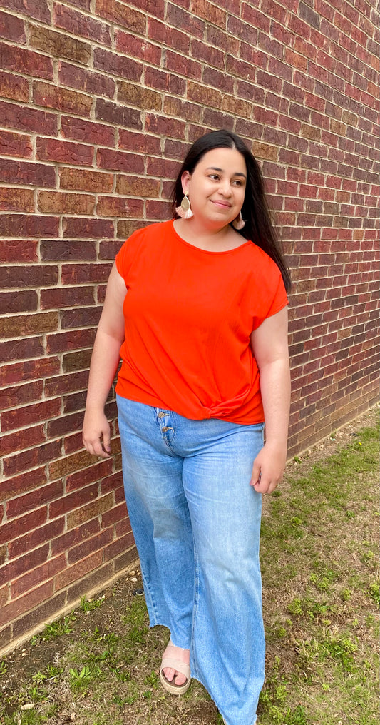 Plus size Tomato Red Blouse