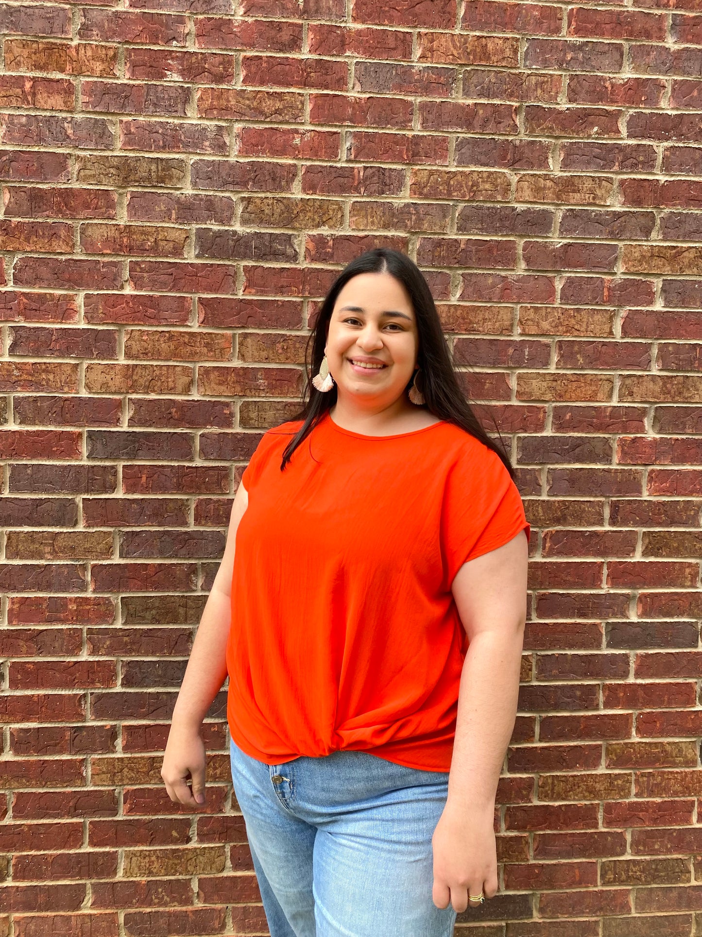 Plus size Tomato Red Blouse