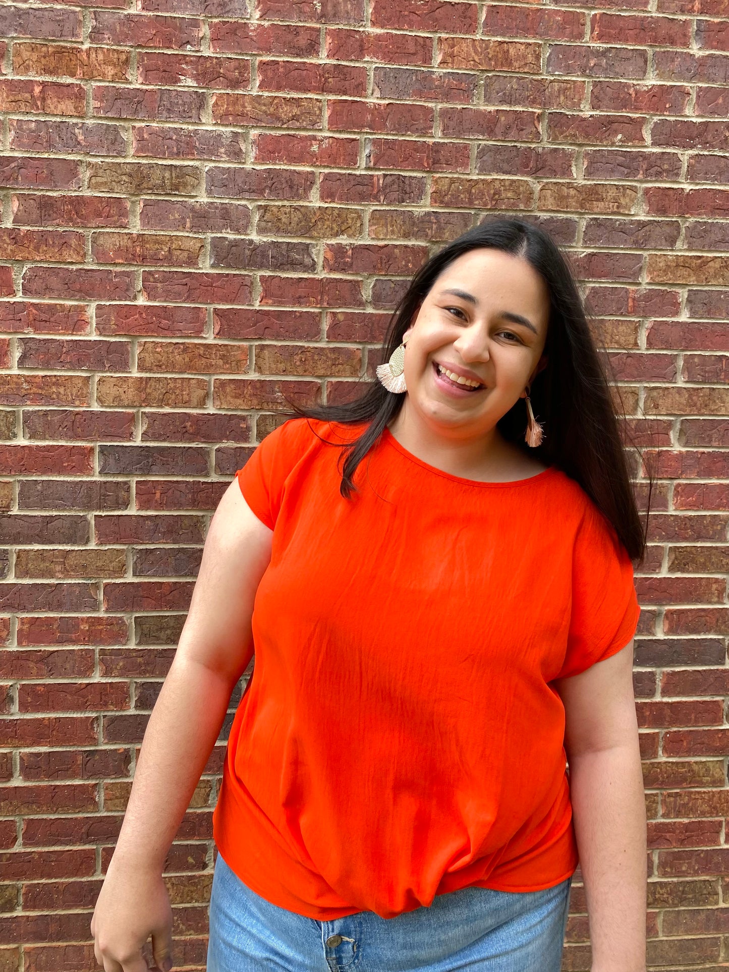 Plus size Tomato Red Blouse