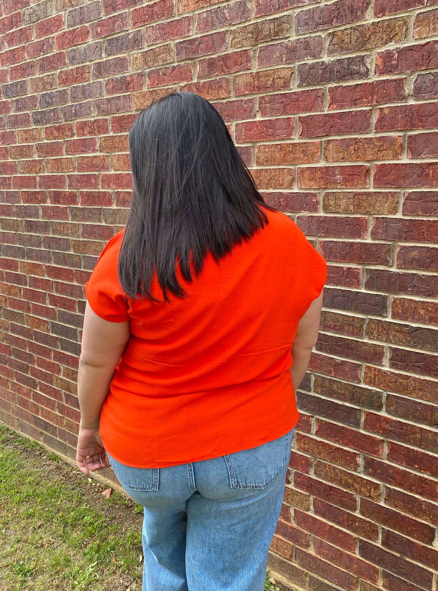 Plus size Tomato Red Blouse