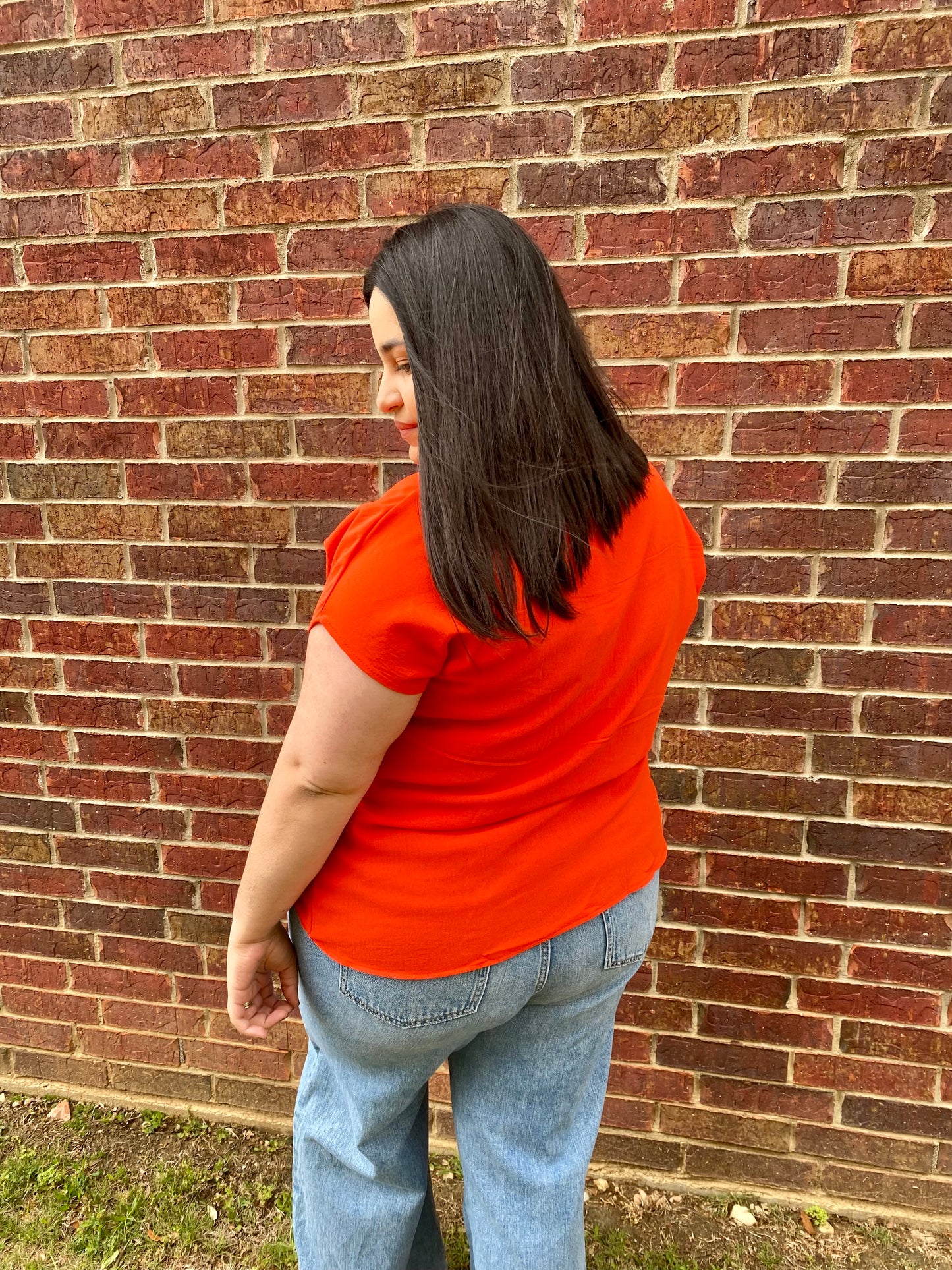 Plus size Tomato Red Blouse